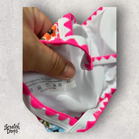 Women's Floral Bikini Set Size XL High Waist Bottoms Boho Chic Swimwear Beach - Picture 2 of 3